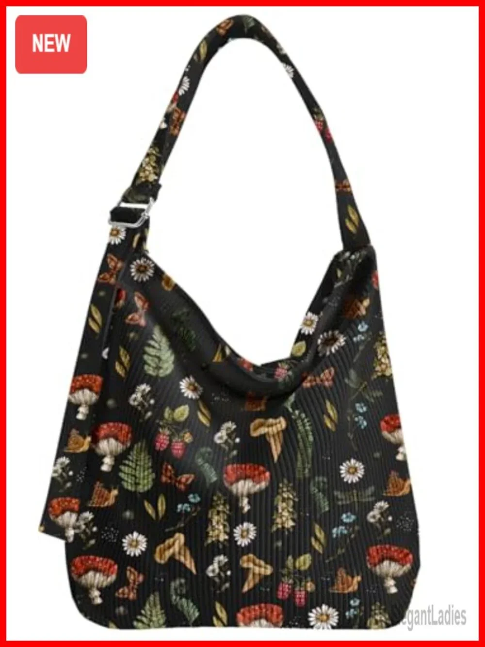Corduroy Hobo Bag Large Shoulder Tote Zipper Travel Work Bag